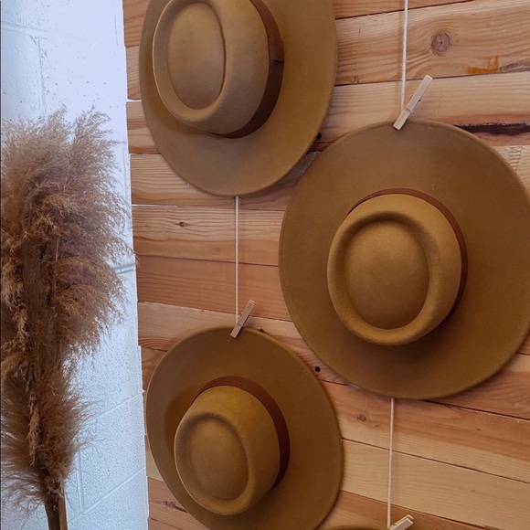 TAN bolero flat brim rancher boho hat - Picture 3 of 7